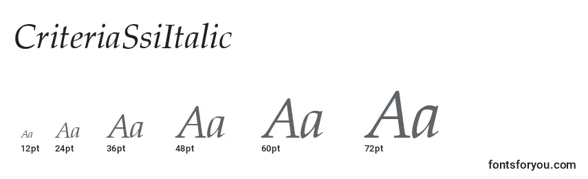 Размеры шрифта CriteriaSsiItalic
