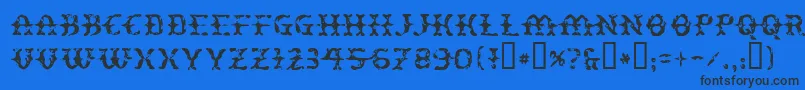 フォントPeatloaf – 黒い文字の青い背景