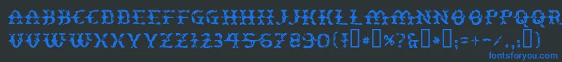 Peatloaf Font – Blue Fonts on Black Background