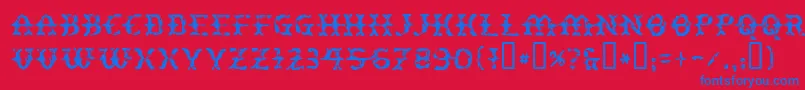 Peatloaf Font – Blue Fonts on Red Background