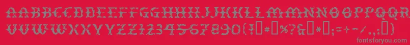 Peatloaf Font – Gray Fonts on Red Background