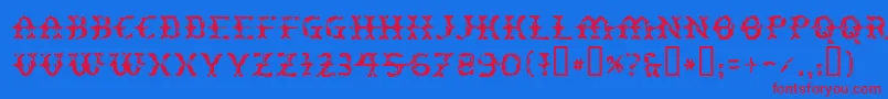 Peatloaf Font – Red Fonts on Blue Background