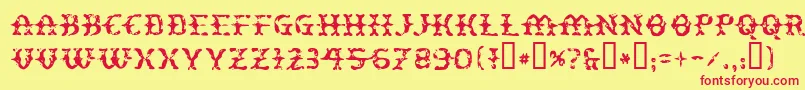 Peatloaf Font – Red Fonts on Yellow Background