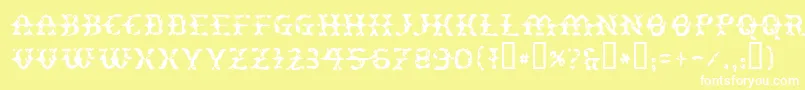 Peatloaf Font – White Fonts on Yellow Background