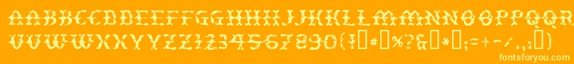 フォントPeatloaf – オレンジの背景に黄色の文字