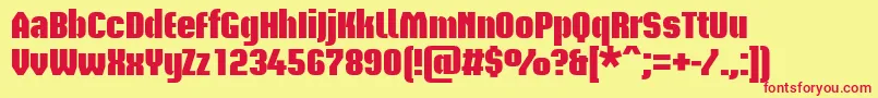 BriemakademistdBlack Font – Red Fonts on Yellow Background