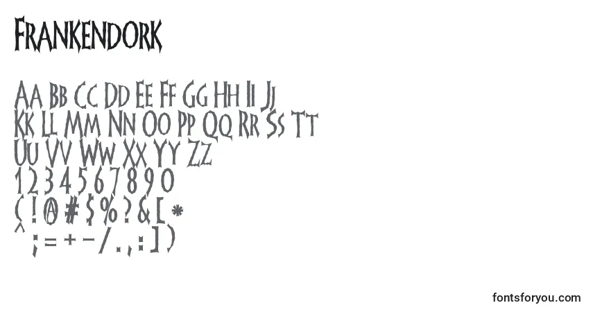 Czcionka Frankendork – alfabet, cyfry, specjalne znaki