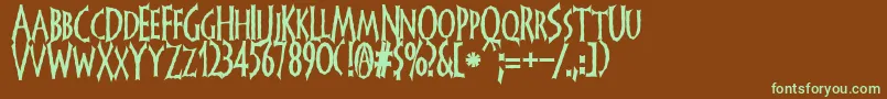 Frankendork Font – Green Fonts on Brown Background