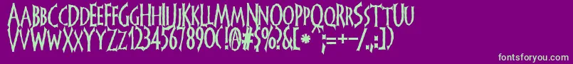 Frankendork Font – Green Fonts on Purple Background