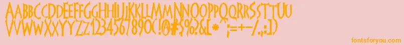 Frankendork Font – Orange Fonts on Pink Background