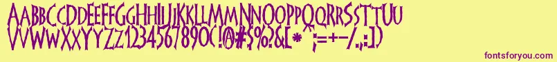 Frankendork Font – Purple Fonts on Yellow Background