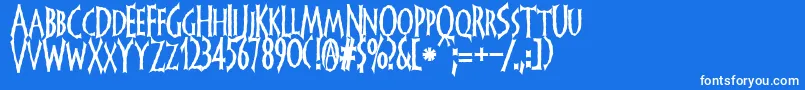 Frankendork Font – White Fonts on Blue Background