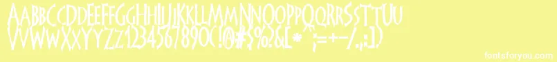 Frankendork Font – White Fonts on Yellow Background