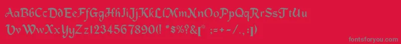 MacHumaineLight Font – Gray Fonts on Red Background