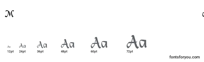 MacHumaineLight Font Sizes