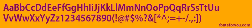 MyriadproSemiboldsemicn Font – Purple Fonts on Orange Background