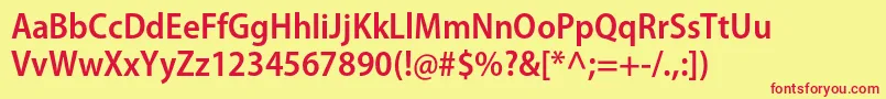 MyriadproSemiboldsemicn Font – Red Fonts on Yellow Background