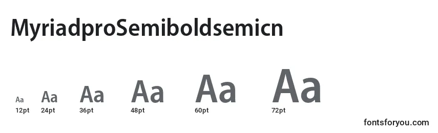 MyriadproSemiboldsemicn Font Sizes