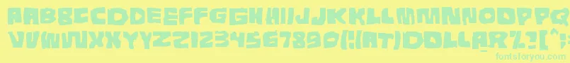 フォントTunnepinta – 黄色い背景に緑の文字