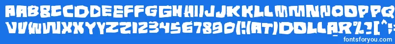 Tunnepinta-Schriftart – Weiße Schriften auf blauem Hintergrund