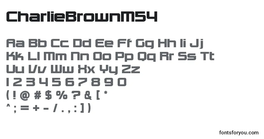 A fonte CharlieBrownM54 – alfabeto, números, caracteres especiais