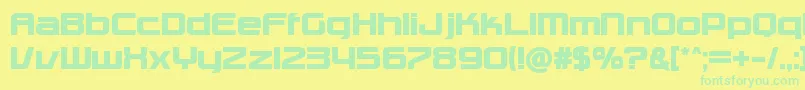 CharlieBrownM54-Schriftart – Grüne Schriften auf gelbem Hintergrund