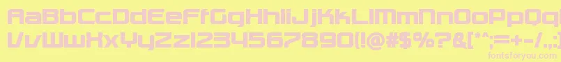 CharlieBrownM54-fontti – vaaleanpunaiset fontit keltaisella taustalla