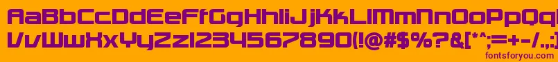 フォントCharlieBrownM54 – オレンジの背景に紫のフォント