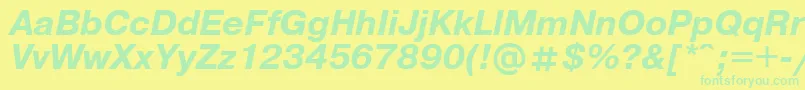 Pragm12 Font – Green Fonts on Yellow Background