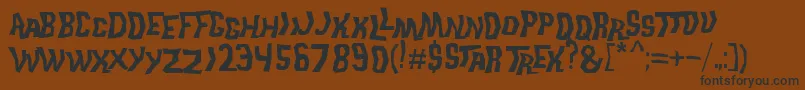 フォントTrekDisruptorBlast – 黒い文字が茶色の背景にあります