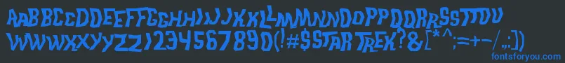 フォントTrekDisruptorBlast – 黒い背景に青い文字