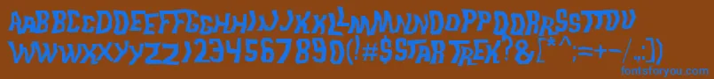 フォントTrekDisruptorBlast – 茶色の背景に青い文字