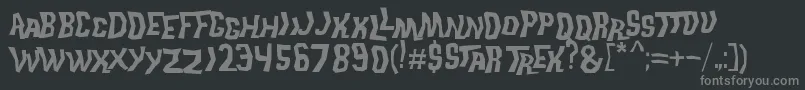 フォントTrekDisruptorBlast – 黒い背景に灰色の文字