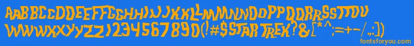 Шрифт TrekDisruptorBlast – оранжевые шрифты на синем фоне