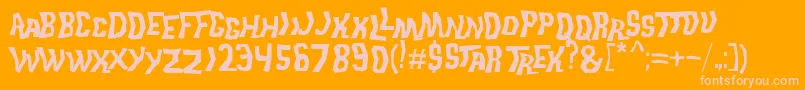 TrekDisruptorBlast Font – Pink Fonts on Orange Background