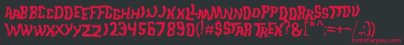 TrekDisruptorBlast Font – Red Fonts on Black Background