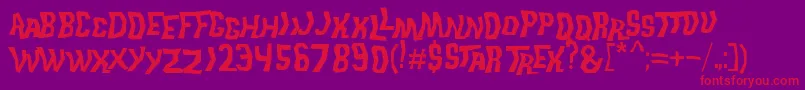 TrekDisruptorBlast Font – Red Fonts on Purple Background