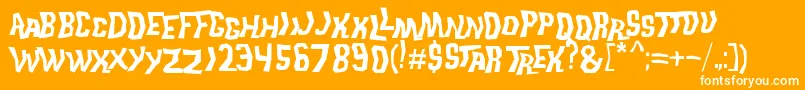 フォントTrekDisruptorBlast – オレンジの背景に白い文字