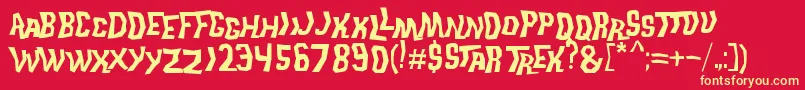 TrekDisruptorBlast Font – Yellow Fonts on Red Background