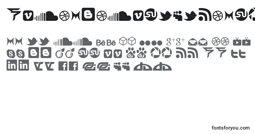 Шрифт SocialIconByBrianqc – алфавит, цифры, специальные символы