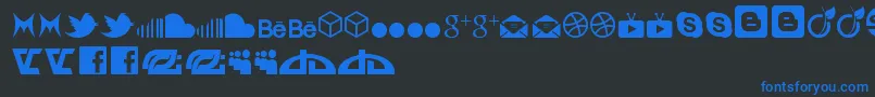 SocialIconByBrianqc Font – Blue Fonts on Black Background