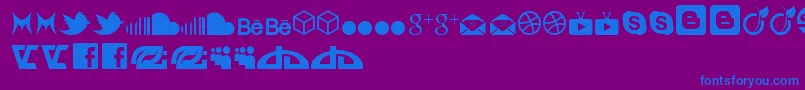 Шрифт SocialIconByBrianqc – синие шрифты на фиолетовом фоне