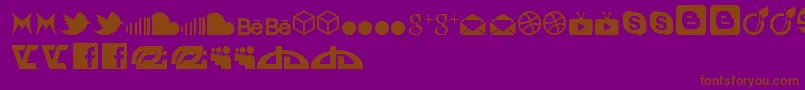 Fonte SocialIconByBrianqc – fontes marrons em um fundo roxo