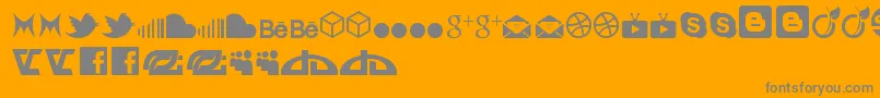 フォントSocialIconByBrianqc – オレンジの背景に灰色の文字