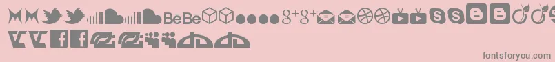 SocialIconByBrianqc Font – Gray Fonts on Pink Background