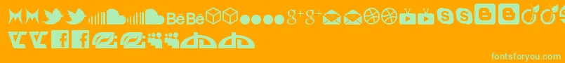 Fonte SocialIconByBrianqc – fontes verdes em um fundo laranja