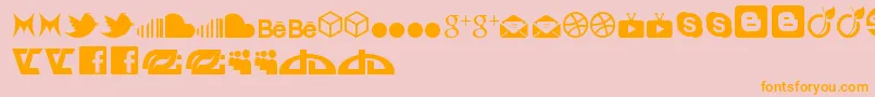 Police SocialIconByBrianqc – polices orange sur fond rose