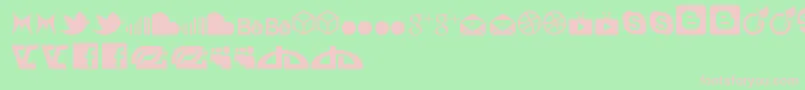 SocialIconByBrianqc-Schriftart – Rosa Schriften auf grünem Hintergrund