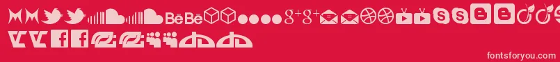 SocialIconByBrianqc Font – Pink Fonts on Red Background