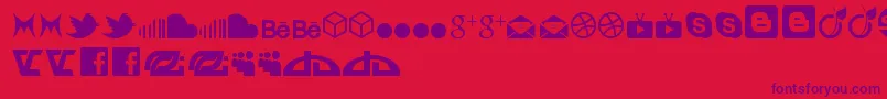 SocialIconByBrianqc Font – Purple Fonts on Red Background
